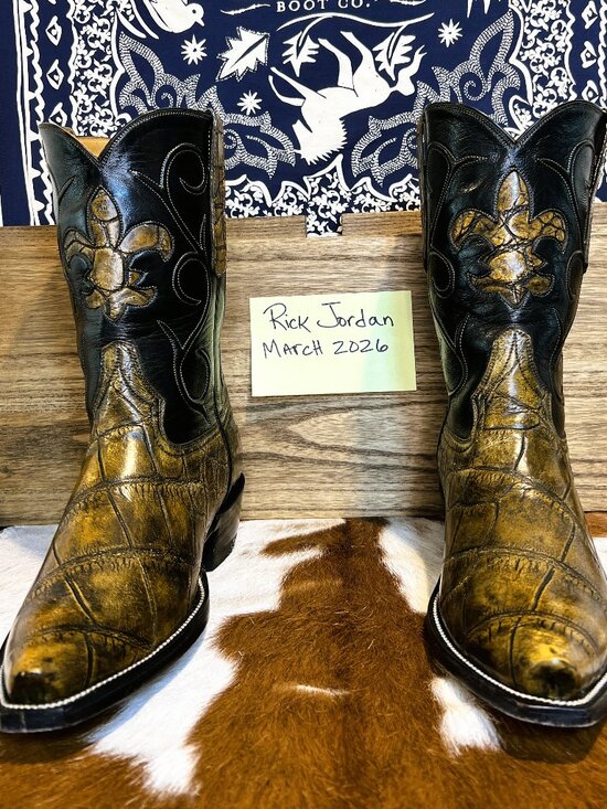 Custom Bespoke Giant American Alligator Cowboy Boots in Men\'s Size 11D main image 4